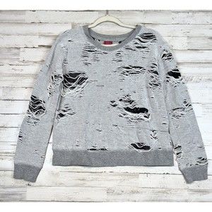 Daytrip Gray Distressed Sweatshirt